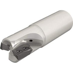 Iscar - 1-1/4" Cut Diam, 0.827" Max Depth of Cut, 1-1/4" Shank Diam, 4.05" OAL, Indexable Square Shoulder Helical End Mill - Weldon Shank, 90° Lead Angle, Through Coolant, Series Heliplus - Eagle Tool & Supply