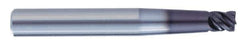 Kennametal - 1/4" Diam, 1/4" LOC, 4 Flute Solid Carbide 0.03" Corner Radius Roughing End Mill - AlTiN Finish, 4" OAL, 3/8" Shank Diam, Single End, Centercutting, 45° Helix - Eagle Tool & Supply