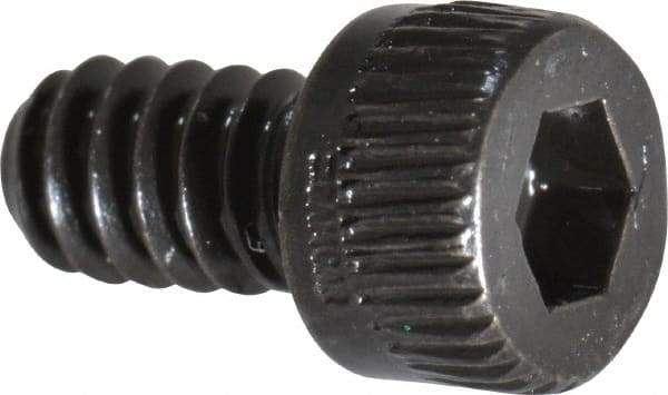 Made in USA - #6-32 UNC Hex Socket Drive, Socket Cap Screw - Alloy Steel, Black Oxide Finish, Fully Threaded, 1/4" Length Under Head - Eagle Tool & Supply