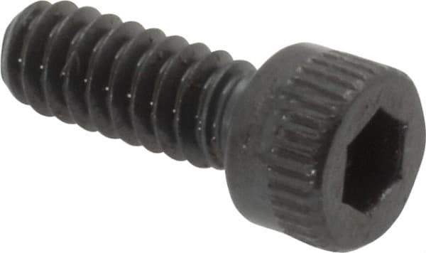 Made in USA - #6-32 UNC Hex Socket Drive, Socket Cap Screw - Alloy Steel, Black Oxide Finish, Fully Threaded, 3/8" Length Under Head - Eagle Tool & Supply