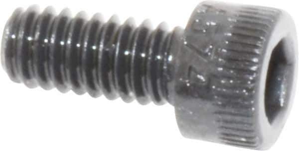Made in USA - #8-32 UNC Hex Socket Drive, Socket Cap Screw - Alloy Steel, Black Oxide Finish, Fully Threaded, 3/8" Length Under Head - Eagle Tool & Supply