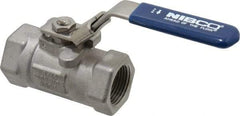 NIBCO - 3/4" Pipe, Reduced Port, Carbon Steel Fire Safe Ball Valve - 1 Piece, Inline - One Way Flow, FNPT x FNPT Ends, Locking Lever Handle, 2,000 WOG - Eagle Tool & Supply