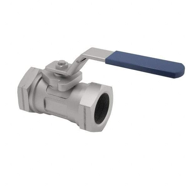 NIBCO - 3/8" Pipe, Reduced Port, Carbon Steel Standard Ball Valve - 1 Piece, Inline - One Way Flow, FNPT x FNPT Ends, Locking Lever Handle, 2,000 WOG - Eagle Tool & Supply