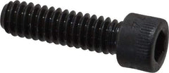 Made in USA - 1/4-20 UNC Hex Socket Drive, Socket Cap Screw - Alloy Steel, Black Oxide Finish, Fully Threaded, 7/8" Length Under Head - Eagle Tool & Supply
