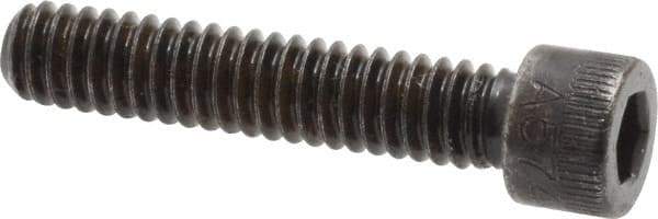 Made in USA - 1/4-20 UNC Hex Socket Drive, Socket Cap Screw - Alloy Steel, Black Oxide Finish, Fully Threaded, 1-1/4" Length Under Head - Eagle Tool & Supply