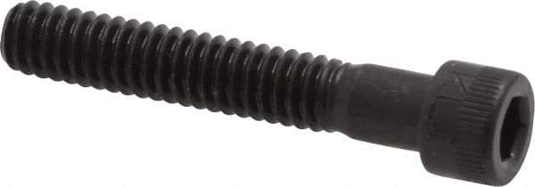 Made in USA - 1/4-20 UNC Hex Socket Drive, Socket Cap Screw - Alloy Steel, Black Oxide Finish, Partially Threaded, 1-1/2" Length Under Head - Eagle Tool & Supply