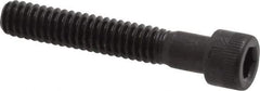 Made in USA - 1/4-20 UNC Hex Socket Drive, Socket Cap Screw - Alloy Steel, Black Oxide Finish, Partially Threaded, 1-1/2" Length Under Head - Eagle Tool & Supply