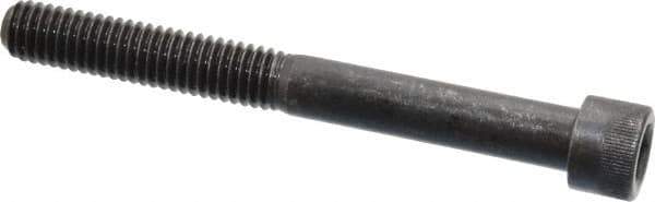 Made in USA - 3/8-16 UNC Hex Socket Drive, Socket Cap Screw - Alloy Steel, Black Oxide Finish, Partially Threaded, 3-1/2" Length Under Head - Eagle Tool & Supply