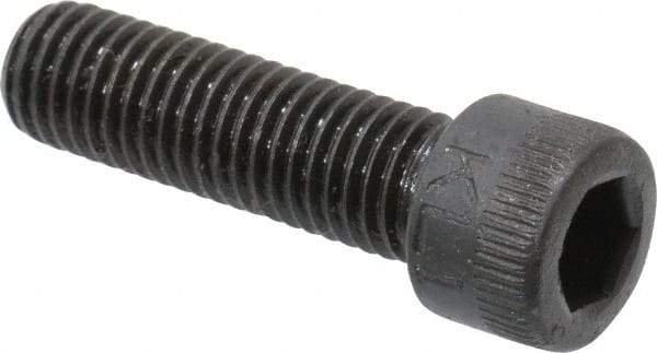 Made in USA - 1/4-28 UNF Hex Socket Drive, Socket Cap Screw - Alloy Steel, Black Oxide Finish, Fully Threaded, 7/8" Length Under Head - Eagle Tool & Supply