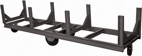 Durham - 10,000 Lb Capacity Steel Bar Cradle Truck - Steel Deck, 96" OAW, Phenolic Casters - Eagle Tool & Supply