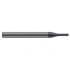 Miniature End Mills - Deburring End Mill - 0.0310″ (1/32″) Cutter Diameter × 0.0930″ (3/32″) Length of Cut Carbide Deburring Square End Mill, 6 RH Teeth, 3 LH Teeth, AlTiN Coated - Eagle Tool & Supply