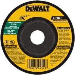 DeWALT - 24 Grit, 7" Wheel Diam, 1/4" Wheel Thickness, 7/8" Arbor Hole, Type 27 Depressed Center Wheel - Silicon Carbide, Resinoid Bond, 8,700 Max RPM - Eagle Tool & Supply