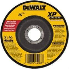 DeWALT - 24 Grit, 7" Wheel Diam, 3/32" Wheel Thickness, 7/8" Arbor Hole, Type 27 Depressed Center Wheel - Zirconia Alumina, Resinoid Bond, 8,700 Max RPM - Eagle Tool & Supply