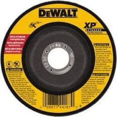 DeWALT - 24 Grit, 6" Wheel Diam, 3/32" Wheel Thickness, Type 27 Depressed Center Wheel - Zirconia Alumina, Resinoid Bond, 10,100 Max RPM - Eagle Tool & Supply