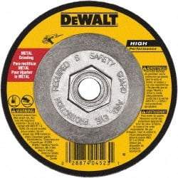 DeWALT - 24 Grit, 6" Wheel Diam, 3/32" Wheel Thickness, Type 27 Depressed Center Wheel - Aluminum Oxide, Resinoid Bond, 10,100 Max RPM - Eagle Tool & Supply