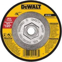 DeWALT - 24 Grit, 6" Wheel Diam, 3/32" Wheel Thickness, Type 27 Depressed Center Wheel - Aluminum Oxide, Resinoid Bond, 10,100 Max RPM - Eagle Tool & Supply