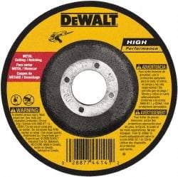 DeWALT - 24 Grit, 9" Wheel Diam, 3/32" Wheel Thickness, 7/8" Arbor Hole, Type 27 Depressed Center Wheel - Aluminum Oxide, Resinoid Bond, 6,600 Max RPM - Eagle Tool & Supply