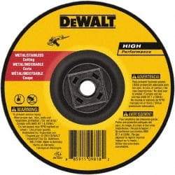 DeWALT - 60 Grit, 7" Wheel Diam, Type 27 Depressed Center Wheel - Aluminum Oxide, Resinoid Bond, 8,700 Max RPM - Eagle Tool & Supply