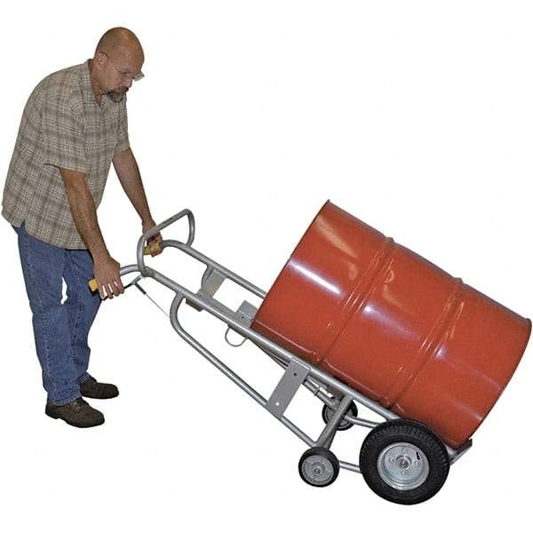 Wesco Industrial Products - 1,000 Lb Load Capacity, 30 & 55 Gal Pail Tipper - 25-7/8" Wide x 60" High, 4 Aluminum Wheels - Eagle Tool & Supply