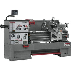 Jet - 14" Swing, 40" Between Centers, 230 Volt, Triple Phase Engine Lathe - 7MT Taper, 7-1/2 hp, 42 to 1,800 RPM, 3-1/8" Bore Diam, 40" Deep x 46-7/8" High x 97-1/2" Long - Eagle Tool & Supply