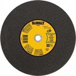 DeWALT - 14" 24 Grit Silicon Carbide Cutoff Wheel - 1/8" Thick, 1" Arbor, 5,500 Max RPM, Use with Gas Powered Saws - Eagle Tool & Supply