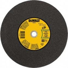 DeWALT - 14" 24 Grit Silicon Carbide Cutoff Wheel - 1/8" Thick, 1" Arbor, 5,500 Max RPM, Use with Gas Powered Saws - Eagle Tool & Supply