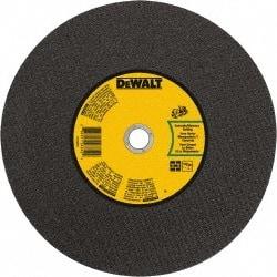 DeWALT - 14" 24 Grit Silicon Carbide Cutoff Wheel - 1/8" Thick, 20mm Arbor, 5,500 Max RPM, Use with Gas Powered Saws - Eagle Tool & Supply