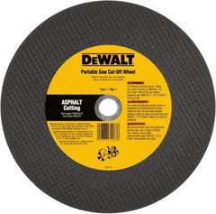 DeWALT - 12" 24 Grit Silicon Carbide Cutoff Wheel - 1/8" Thick, 1" Arbor, 6,400 Max RPM, Use with Gas Powered Saws - Eagle Tool & Supply