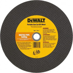 DeWALT - 12" 24 Grit Aluminum Oxide Cutoff Wheel - 1/8" Thick, 1" Arbor, 6,400 Max RPM, Use with Gas Powered Saws - Eagle Tool & Supply