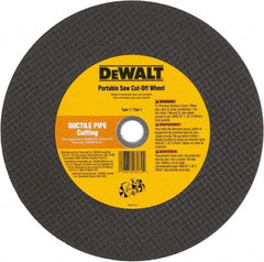 DeWALT - 12" 24 Grit Aluminum Oxide Cutoff Wheel - 1/8" Thick, 20mm Arbor, 6,400 Max RPM, Use with Gas Powered Saws - Eagle Tool & Supply