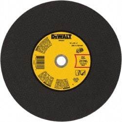 DeWALT - 14" 24 Grit Aluminum Oxide Cutoff Wheel - 1/8" Thick, 1" Arbor, 5,500 Max RPM, Use with Gas Powered Saws - Eagle Tool & Supply