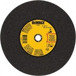 DeWALT - 14" 24 Grit Aluminum Oxide Cutoff Wheel - 0.109" Thick, 1" Arbor, 4,300 Max RPM, Use with Stationary Tools - Eagle Tool & Supply