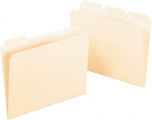 Pendaflex - 8-1/2 x 11", Letter Size, Manila, File Folders with Top Tab - 11 Point Stock, 1/3 Tab Cut Location - Eagle Tool & Supply