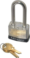 Master Lock - Keyed Different Retaining Key Conductive Lockout Padlock - 2" Shackle Clearance, 9/32" Shackle Diam, 1-1/4" Body Height x 1-9/16" Body Width, Black, 4 Pins - Eagle Tool & Supply