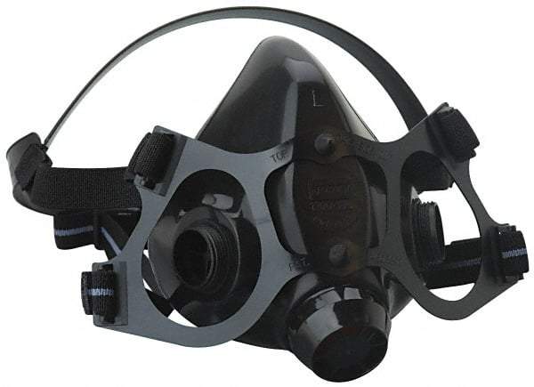 North - Series 7700, Size L Half Mask Respirator - 2-Point Suspension, Threaded Connection - Eagle Tool & Supply