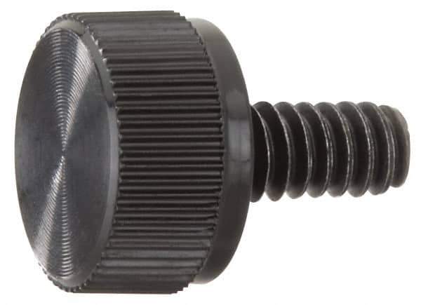 Made in USA - #4-40 Knurled Shoulder Steel Thumb Screw - 5/16" OAL, 5/16" Head Diam - Eagle Tool & Supply