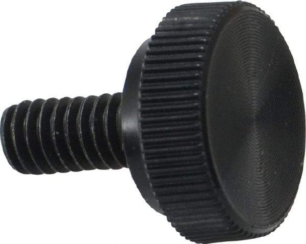 Made in USA - #8-32 Knurled Shoulder Steel Thumb Screw - 3/8" OAL, 1/2" Head Diam - Eagle Tool & Supply