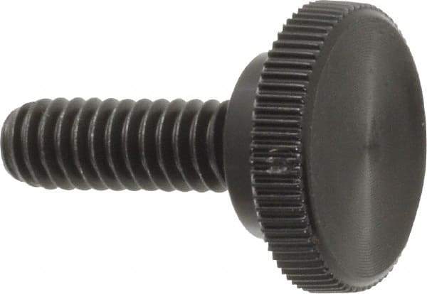 Made in USA - 1/4-20 Knurled Shoulder Steel Thumb Screw - 3/4" OAL, 3/4" Head Diam - Eagle Tool & Supply