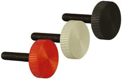 Made in USA - 1/4-20 Knurled Shoulder Steel Thumb Screw - 1" OAL, 1" Head Diam - Eagle Tool & Supply
