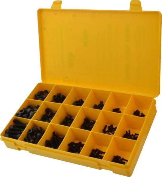 Made in USA - 360 Piece Acetal Resin Socket Head Cap Screws - #4-40 to 5/16-18 Thread - Eagle Tool & Supply