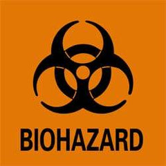 NMC - "Biohazard", 7" Long x 7" Wide, Rigid Plastic Safety Sign - Square, 0.05" Thick, Use for Hazardous Materials - Eagle Tool & Supply
