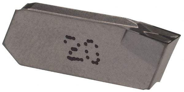 Iscar - 3GIM Grade IC20, 3mm Cutting Width Carbide Grooving Insert - Neutral, 0.25mm Corner Radius, Uncoated - Eagle Tool & Supply