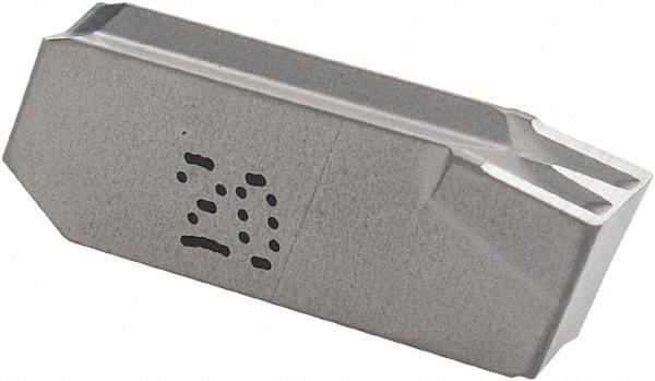 Iscar - GIM IC20 Grade, 0.1181" Cutting Width, Carbide Cutoff Insert - 4° Right Hand Lead Angle, 0.0098" Cnr Rad, Single End - Eagle Tool & Supply
