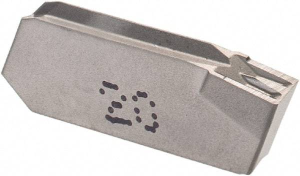 Iscar - 38GIM Grade IC20, 3mm Cutting Width Carbide Grooving Insert - Right Hand, 0.25mm Corner Radius, Uncoated - Eagle Tool & Supply