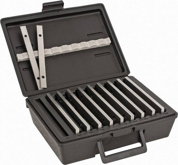 Fowler - 20 Piece, 6 Inch Long Steel Parallel Set - 1/2 to 1-5/8 Inch High, 1/8 to 1/8 Inch Thick, 50 RC Hardness, Sold as 10 Pair - Eagle Tool & Supply