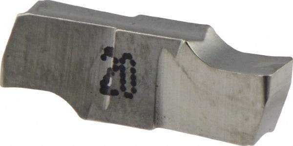 Iscar - 300E040GIPI Grade IC20, 3mm Cutting Width Carbide Grooving Insert - 15.5mm Max Depth of Cut, Neutral, 0.4mm Corner Radius, Uncoated - Eagle Tool & Supply