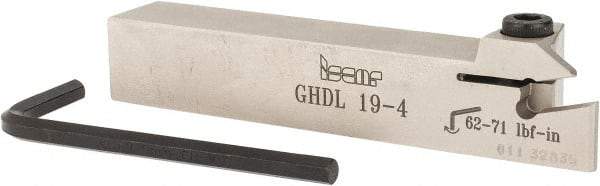 Iscar - GHD, External, Left Hand, 0.4" Max Depth of Cut, 0.157 to 0.197" Groove Width, Indexable Grooving Tool Holder - GI.. Insert Compatibility, 3/4" Shank Height, 3/4" Shank Width, 4-1/2" OAL - Eagle Tool & Supply
