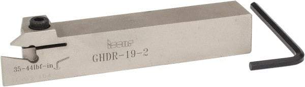 Iscar - External Thread, 0.33" Max Depth of Cut, 0.016" Min Groove Width, 4-1/2" OAL, Right Hand Indexable Grooving Cutoff Toolholder - 3/4" Shank Height x 3/4" Shank Width, GI.., GPV.., TIP.. Insert Style, GHD Toolholder Style, Series Cut Grip - Eagle Tool & Supply