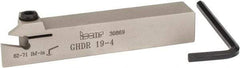 Iscar - External Thread, 0.4" Max Depth of Cut, 0.157" Min Groove Width, 4-1/2" OAL, Right Hand Indexable Grooving Cutoff Toolholder - 3/4" Shank Height x 3/4" Shank Width, GI.., GPV.., TIP.. Insert Style, GHD Toolholder Style, Series Cut Grip - Eagle Tool & Supply