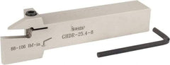 Iscar - External Thread, 1" Max Depth of Cut, 0.26" Min Groove Width, 6" OAL, Right Hand Indexable Grooving Cutoff Toolholder - 1" Shank Height x 1" Shank Width, GI.., GPV.., TIP.. Insert Style, GHD Toolholder Style, Series Cut Grip - Eagle Tool & Supply